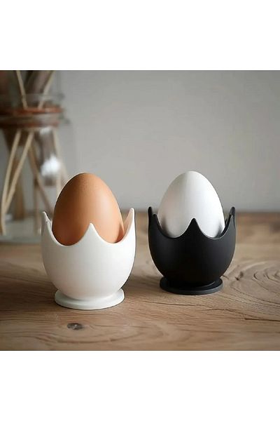 Rapithwin Cute Egg Cup Holder Design - Black-White