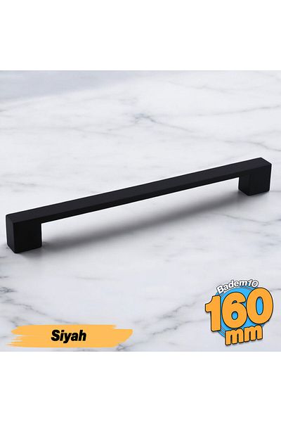 Badem10 Punte de mijloc (160 mm - 16 cm) Mobilier din metal negru Sertar de bucătărie Dulap dulap Mâner Mâner Mâner
