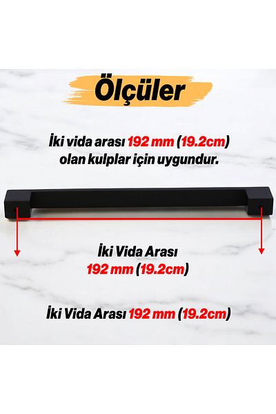 Badem10 Medium Bridge (192 mm - 19,2 cm) Mobilier din metal negru Sertar de bucătărie Dulap dulap Mâner Mâner
