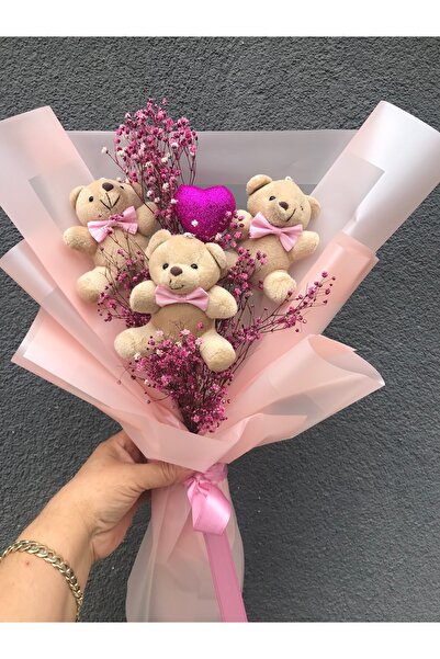 Hatice Pembe Ayıcık Buketi, Ayıcık Buketi, 3’lü Ayıcık Buketi, Sevgiliye Hedi...