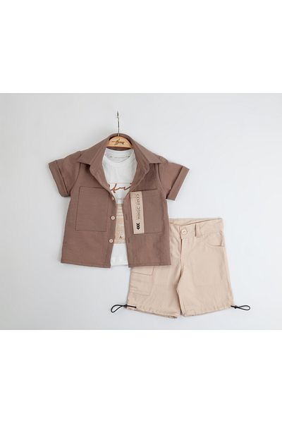 Tuffo Kids РИЗА С КЪС РЪКАВ С ЛАСТИК ДЕТСКИ КОМПЛЕКТ ЗА МОМЧЕ ОТ 3 ЧАСТИ