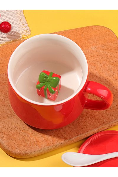 MUKKO HOME 3D Gift Box Porcelain Mug with Trinket - 350 Ml, Fun and Stylish Design