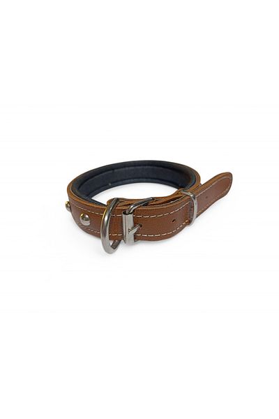 PACOPET Leather Soft Textured Buckle Genuine Leather Dog Collar 55 cm