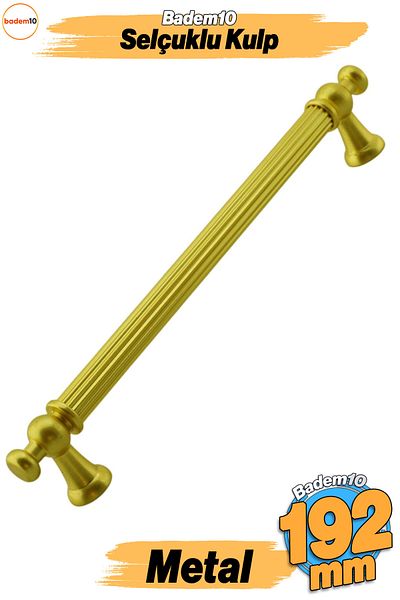 Badem10 Seldzuceni (192 mm - 19,2 cm) Mobilier din metal auriu Sertar de bucătărie Dulap dulap Mâner Mâner Mâner