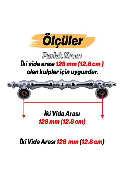 Badem10 Mâner Nilay din metal cromat 128 mm - 12,8 cm Mobilier Bucătărie Sertar Dulap Mânere dulap Mâner