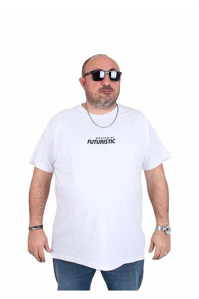 Starbattal Tricou bărbați cu decolteu mare Urban 25142 ALB