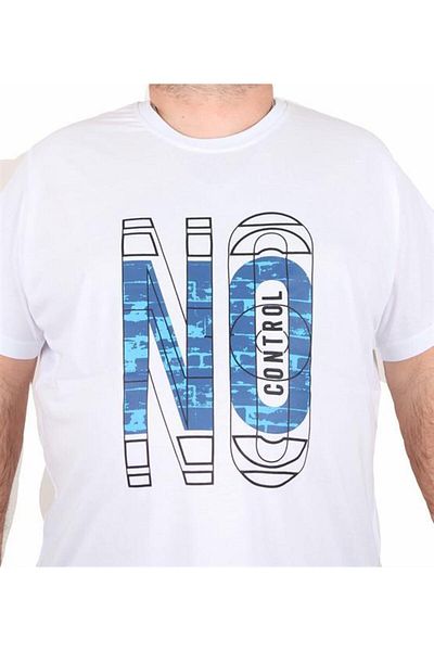 Starbattal Men's T-Shirt Oversized Crew Neck No Control 25172 White