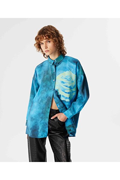 Twist Görsel baskılı oversıze gömlek