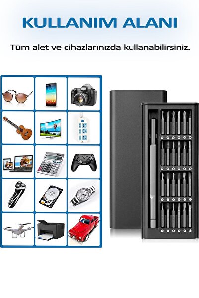 Hombak Mini Tornavida Seti Özel Kutulu 25 Parça Profesyonel Masa Telefon Gözlük Saat Tamir Seti Yıdız Torx