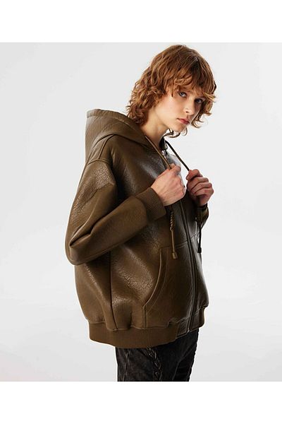 Twist Paltoane mixte cu nervuri cu aspect de piele