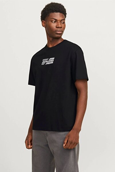 Jack & Jones Ανδρικό μπλουζάκι Jack&jones 12268415 0 με λαιμόκοψη - Μαύρο