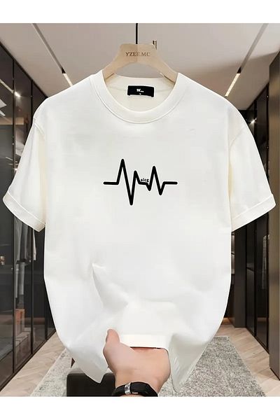 AMMA Unisex Rhythm Printed Oversize 100% Cotton T-Shirt