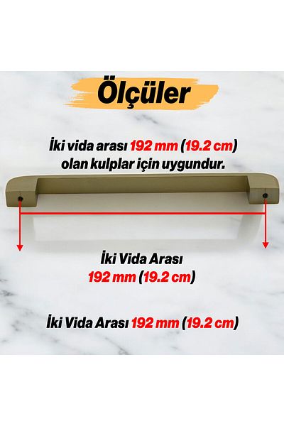 Badem10 Zehra (192 mm - 19,2 cm) Mobilier din metal auriu mat Sertar de bucătărie Dulap dulap Mâner Mâner Mâner