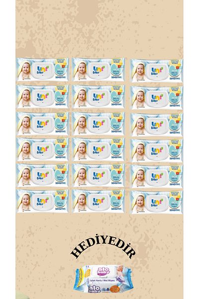 Uni Baby Active Sensitive Wet Wipes 90 Li 18 Pack 1620 Sheets