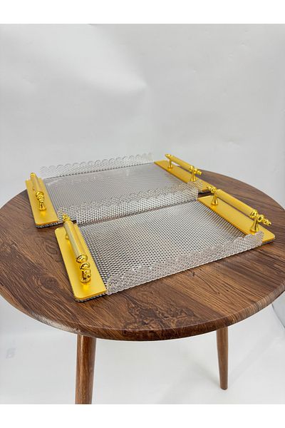 Living 2-Piece Transparent Serving Tray Set