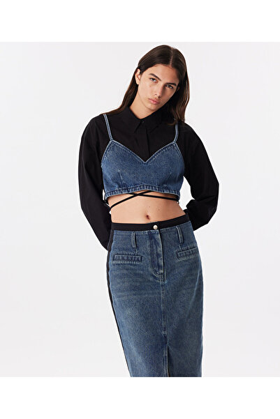 Twist Denim mıx bluz