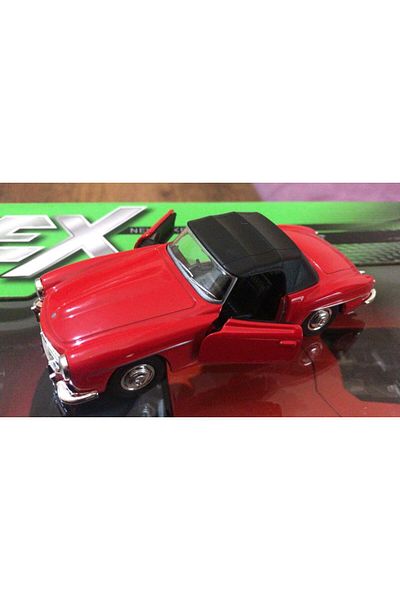WELLY Model Metal Car 1/36 Pull Drop 1955 Red Mercedes Benz 190Sl