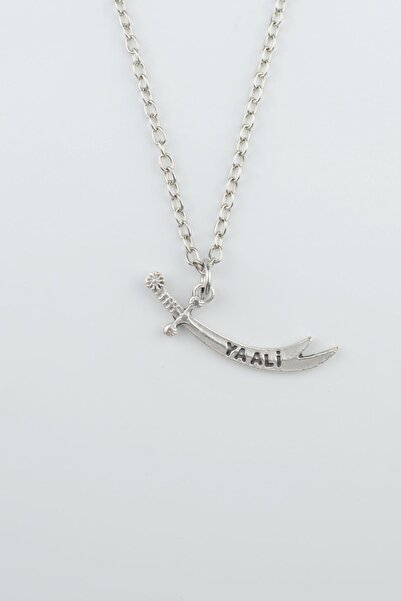 Bu Farklı Zülfikar Kılıç - Ya Ali Erkek Kadın Kolye Antik Gümüş Kaplama - 60 ...