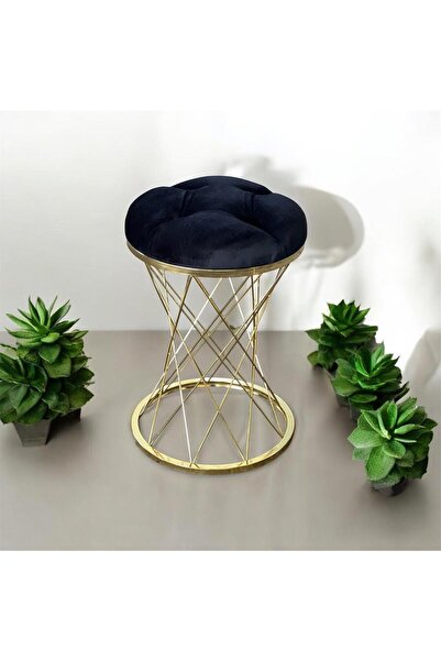 Mespaş MESPAŞ Kapioneli Metal Pota Ayaklı Gold Pota Puf Style 2025