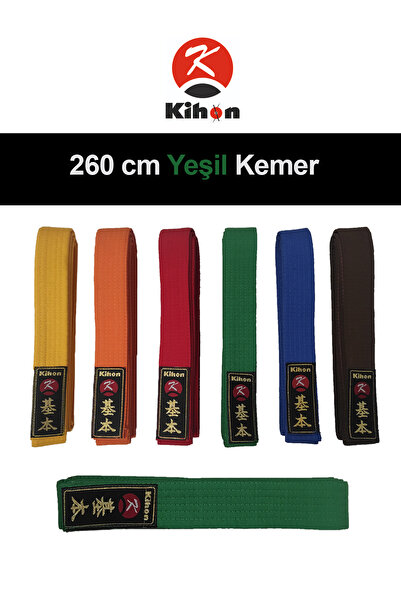 Kihon Yeşil Kemer 260 cm Karate / Judo / Aikido / Taekwondo Kemer