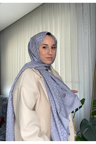 Levidor شال جاكار أزرق بنمط S - رمادي