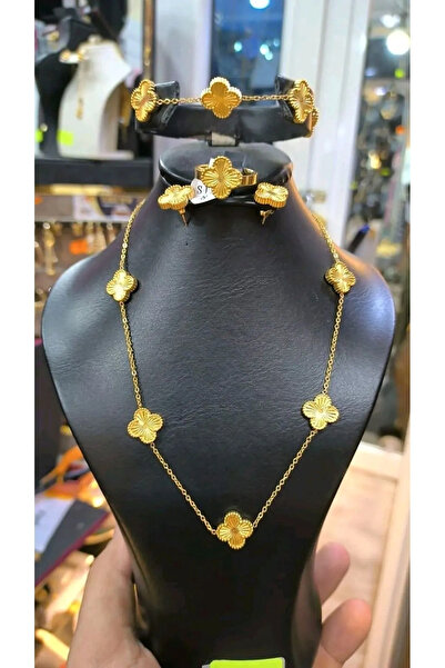 ANGELSS JEWELLERY Yonca Model Gold Necklace Bracelet Earring Ring Set (Yonca ...