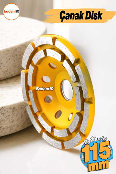 Badem10 Beton Mermer Granit Taşlama Elmas Çanak Disk Yüzey Silme Temizleme Çift Sıra Segmanlı 115 mm