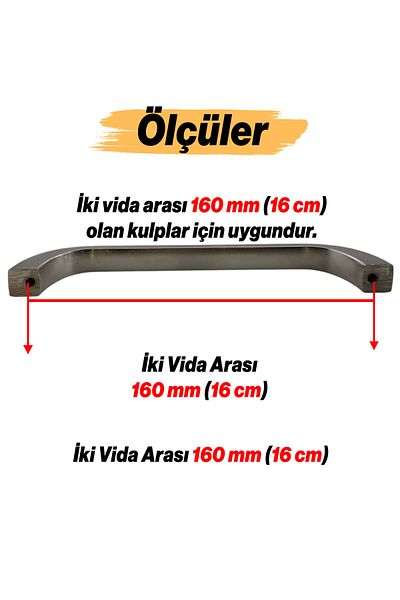 Badem10 Göksu (160 mm - 16 cm) Mobilier din metal inox Sertar de bucătărie Dulap Ușă dulap Mâner Mâner