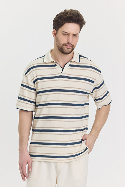 HAWKKİNG Чоловіча оверсайз трикотажна футболка з поло коміром