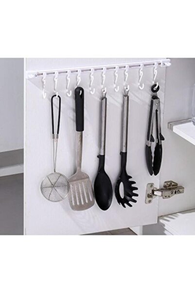 3B Trend Ayarlanabilir Kendinden Yapışkanlı 10 Kancalı 40 Cm Pratik Askı Mutf...