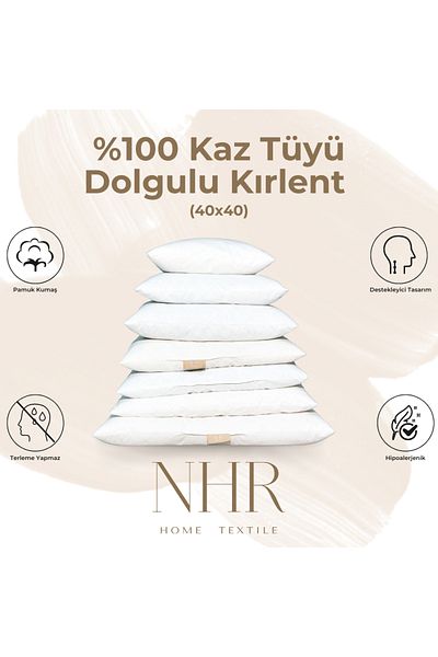 NHR HOME HOME 2-Piece Goose Feather Throw Pillow Cover - Inner Padding Pillow Set