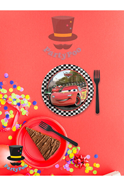 PartyPoo Cars Cars Themed Mega Birthday Set for 8 People |   Party Supplies and Decorations