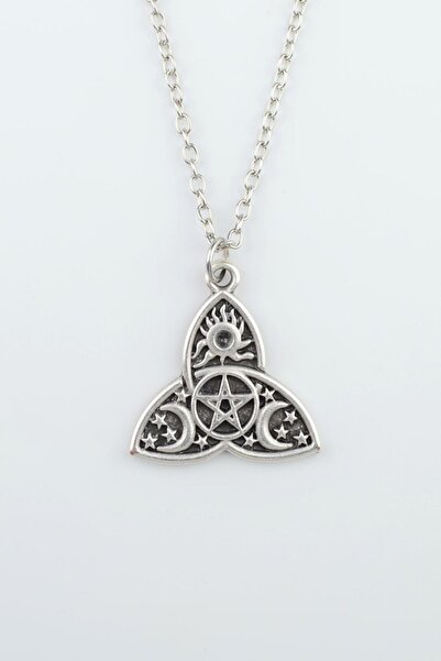 Triquetra Silver Plated Flat Chain Necklace