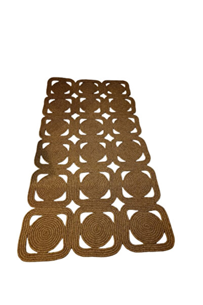 Home Doğal Hasır Yıkanabilir Naturel Jüt Kilim Dikdörtgen Mozaik Halı Modeli