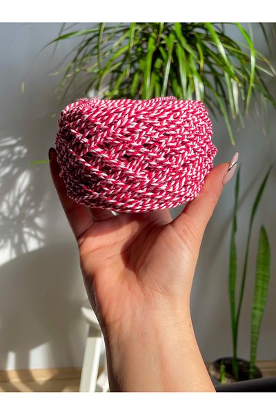 Hayal.kirtasiyesi Packaging Label Rope 100 Meters Red White Marteniçka Rope, Bracelet Rope