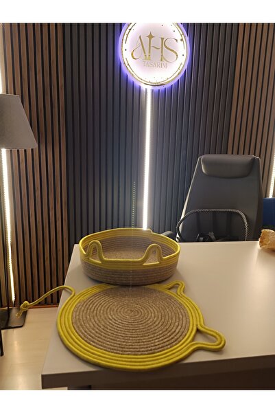 Home El Yapımı Doğal Hasır ve Halat Kedi Yatağı – Şık ve Konforlu Tasarım