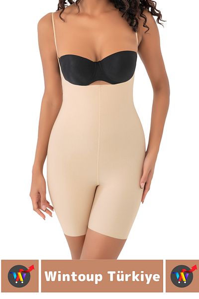 Wintoup Non-Marking Non-Slip Firming Lifting Body Shaping Laser Cut Full Length Strappy Corset
