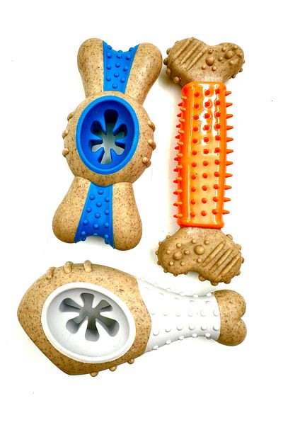 Tasma Market 3Pcs Bone and Chicken Leg Durable Dog Bite Toy Set XL