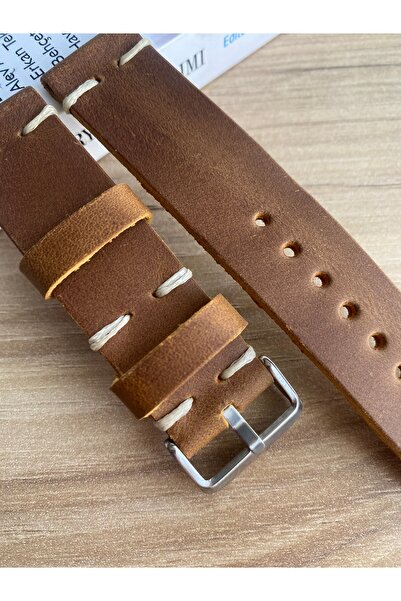 Prizma El Dikişi Taba Crayz Deri Saat Kordonu. 20-22-24 ve 26mm Genişlik Seçenekleri.