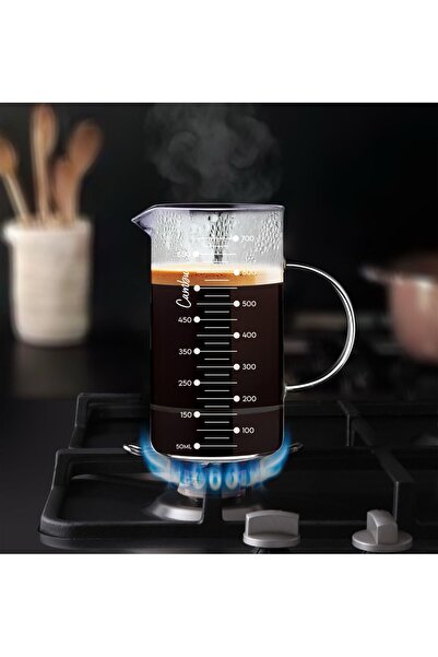 Cambu 700 ml French Press with Bamboo Lid Borosilicate Fire Resistant Glass 3 in 1