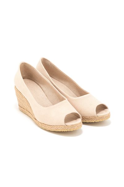 Star Tombis Handmade Real Handmade Shoes Burnt Open Toe Wedge Heel Linen Straw
