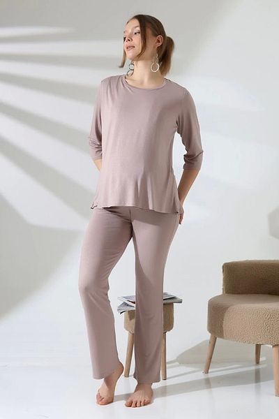LadyMina Pijama Soft Textured Maternity Lausa Double Set