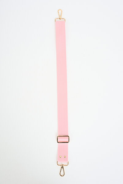 MUTE BAG Baby Pink Powder Pink Bag with Adjustable Handle and Gold Staple Detail (Polyester) 110 cm W:4 cm