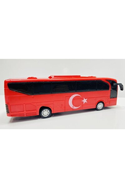 toysandmore Türk Bayraklı Milli Takım Otobüsü 23 Cm Oyuncak Kırmızı