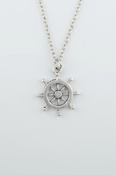 Bu Farklı Dümen Gümüş Kaplama Düz Zincir Kolye