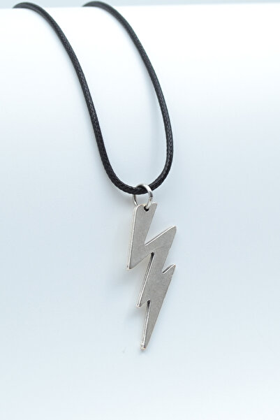 Bu Farklı Şimşek - The Flash Gümüş Kaplama Deri İp Kolye