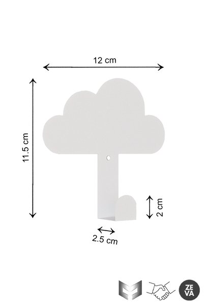 Generic Brand Metal Cloud-Shaped 4 Pcs Hangers for White Children's Rooms - Durable Design Wall Mounted Hanger