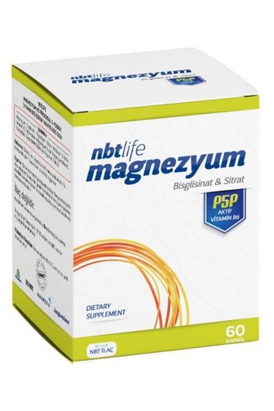 Nbt İlaç NBt life Magnesium p5p - Vitamin B6 60 Capsules | Bisglicinate and Citrate Featured