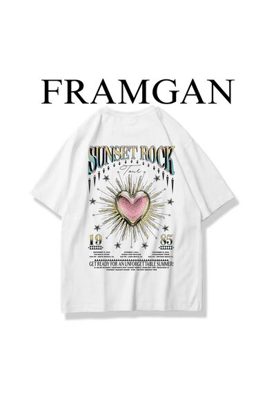 Framgan تي شيرت أبيض مطبوع عليه أشياء جيدة للنساء