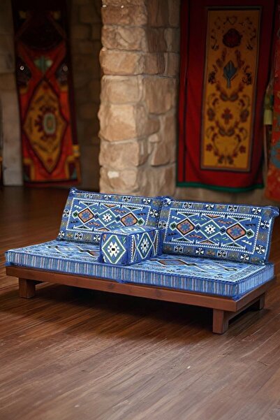 mdhomecarpet Anadolu Şark Köşesi Takımı (70x190), Ev Mobilya, Şark Odası, Yer Minderi 4 Parça Süngerli